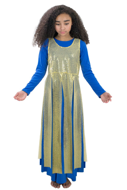 Children Liturgical Sequin Tunic with Streamer Skirt