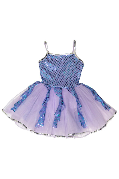 Girls' Blue Sequin Costume Dress Leotard