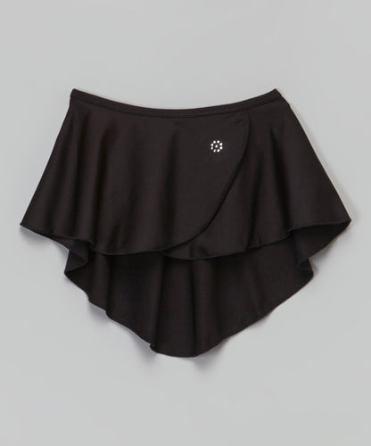 Girls' Microfiber Overlap Skirt with Rhinestone Flower