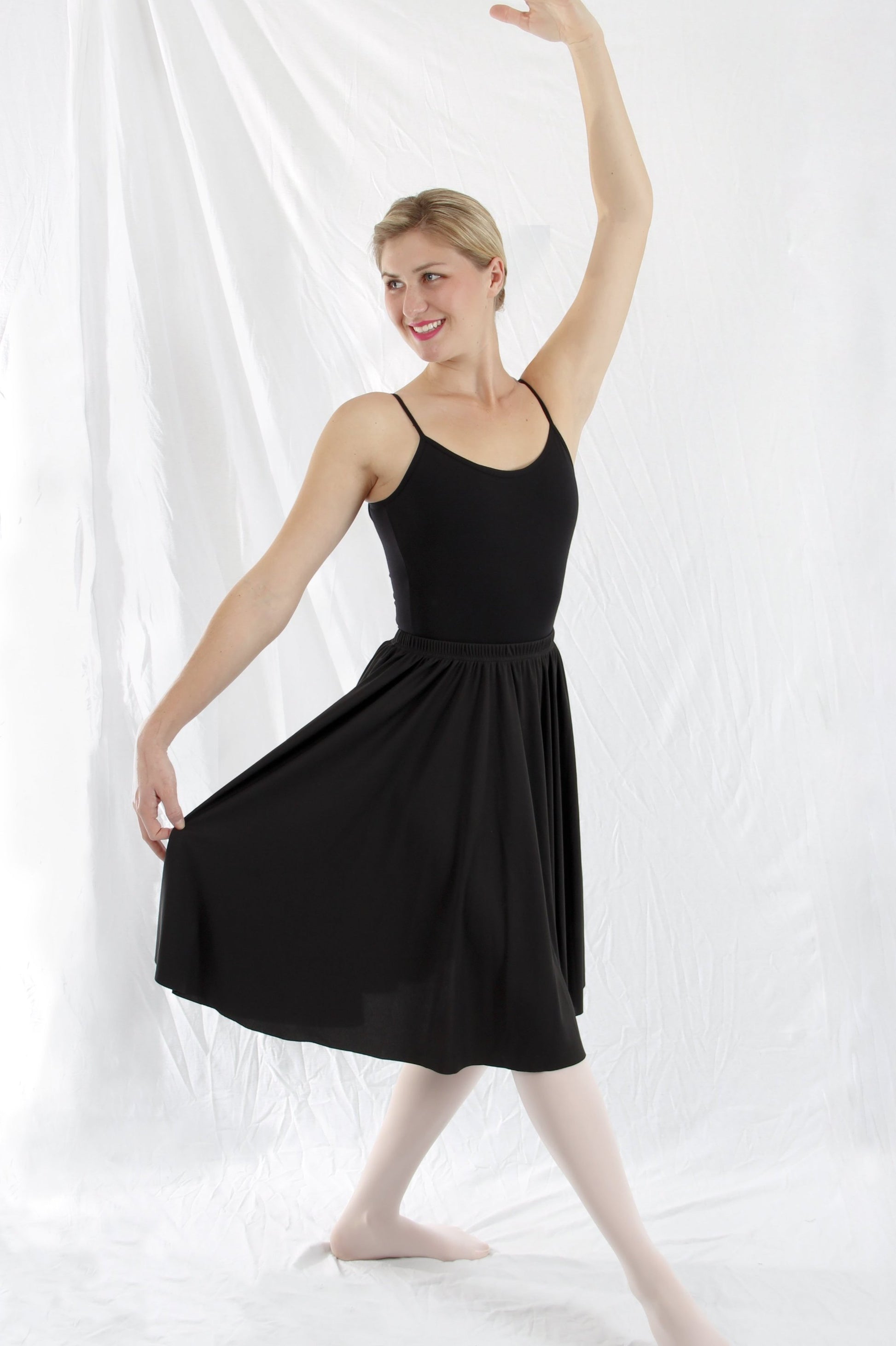 Woman Elastic Waistband Black Character Skirt by Basic Moves
