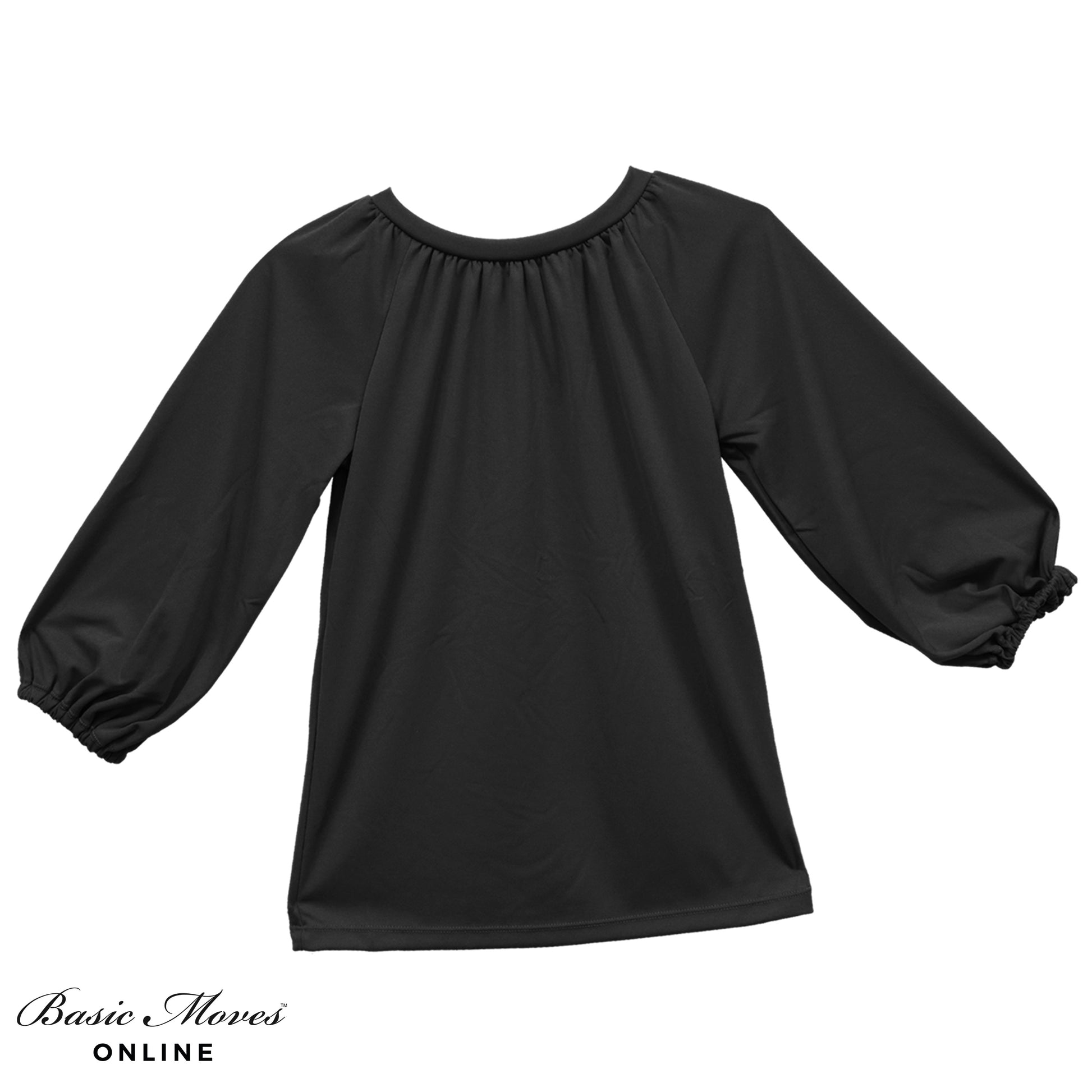 Woman Liturgical long sleeve tunic top in black by Basic Moves