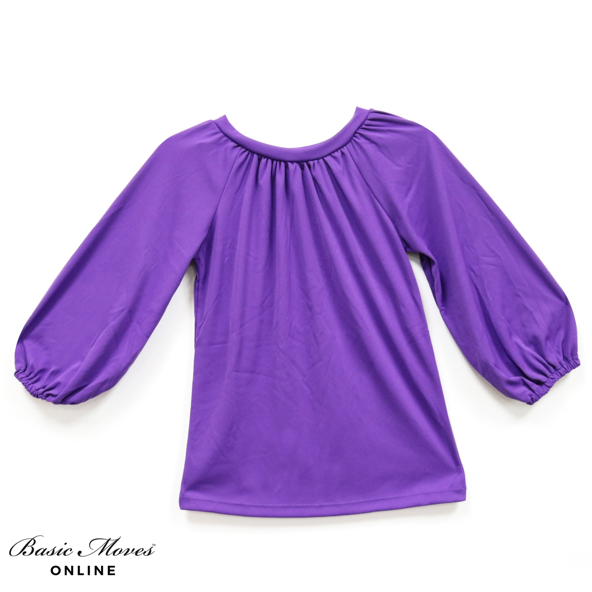 Woman Liturgical long sleeve tunic top in purple by Basic Moves