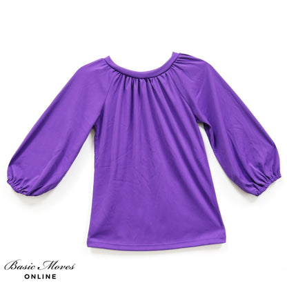 Woman Liturgical long sleeve tunic top in purple by Basic Moves