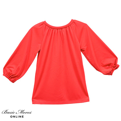 Woman Liturgical long sleeve tunic top in red by Basic Moves