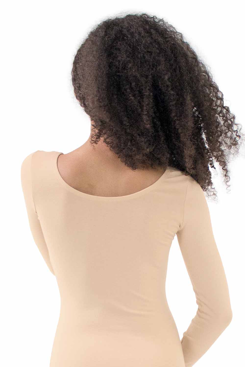 Girls' Unlined Long Sleeve Leotard in Nude