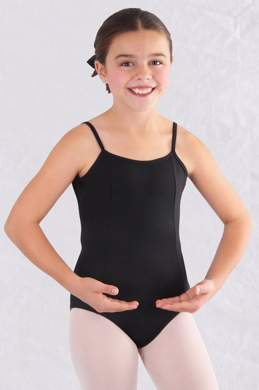 Girls' Microfiber Princess Seam Cami Leotard