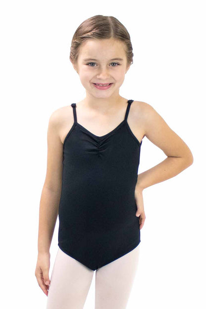 Girls' Microfiber Cami Leotard with Butterfly Back