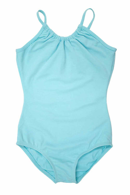 Girls' Drawstring Neckline Leotard Keyhole Back