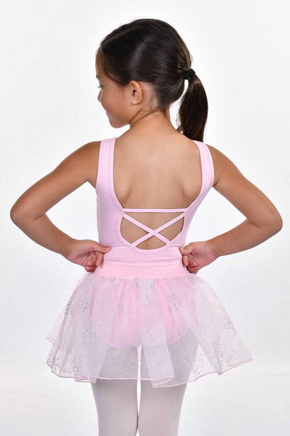 Girls' Microfiber Detail Back Tank Dance Leotard