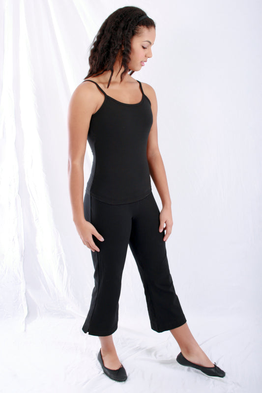 Woman Cotton blend Capri Boot Cut pants in Black by Basic Moves
