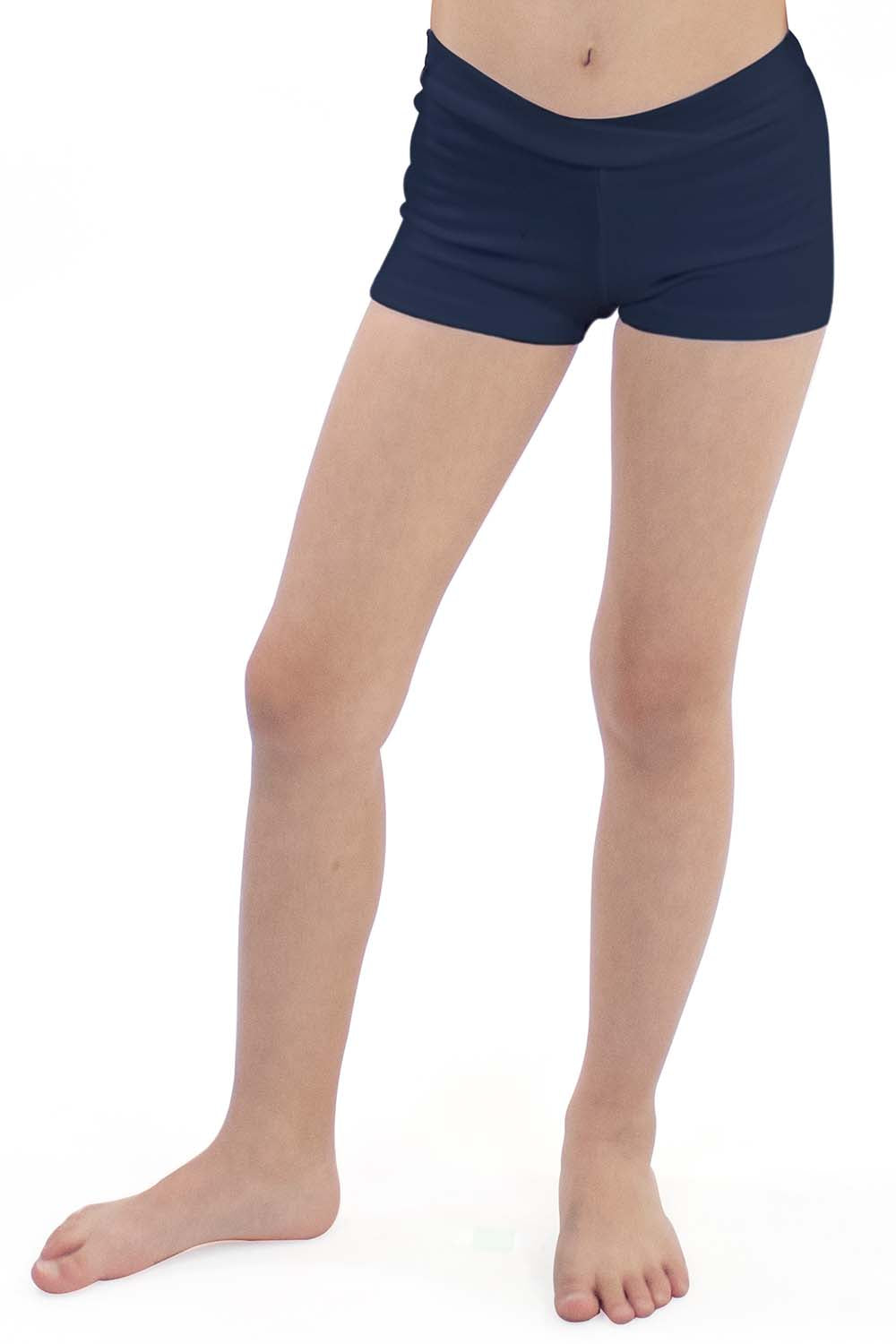 Girls' Microfiber V-Front Hot Shorts, Dancewear