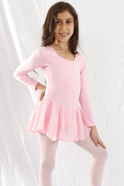 Girls Long Sleeve X-Dress 2/3 / Pink Dress