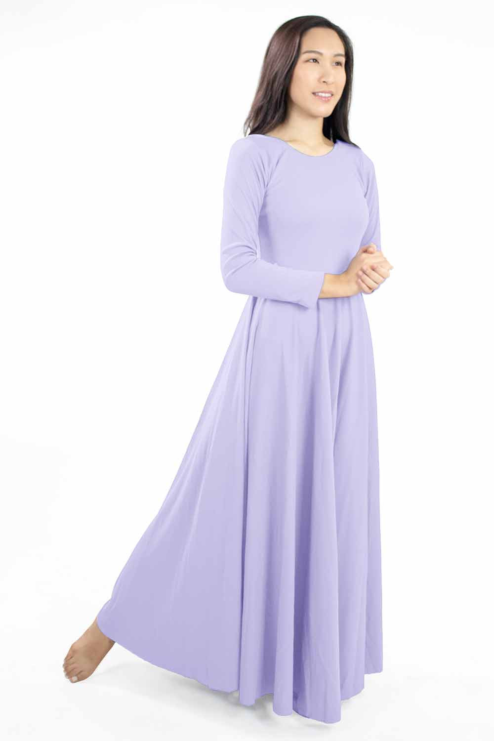 Adult Liturgical Long Sleeve Dress | Dancewear | Basic Moves Lavender / M Adult Liturgical Long Sleeve Dress | Dancewear | Basic Moves Lavender / M