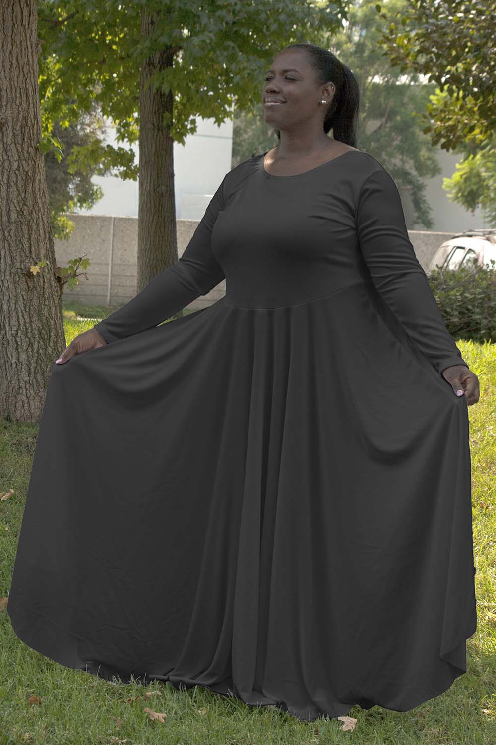 Plus Size Liturgical Long Sleeve Dress, Dancewear
