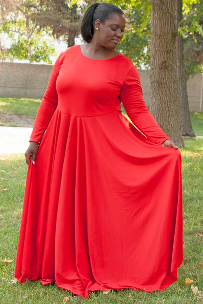 Adult Plus Size Liturgical Long Sleeve Dress