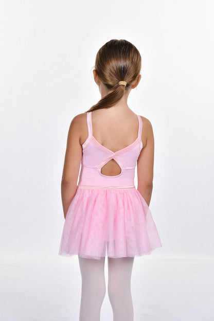 Girls Shining Satin trim Dance Leotard