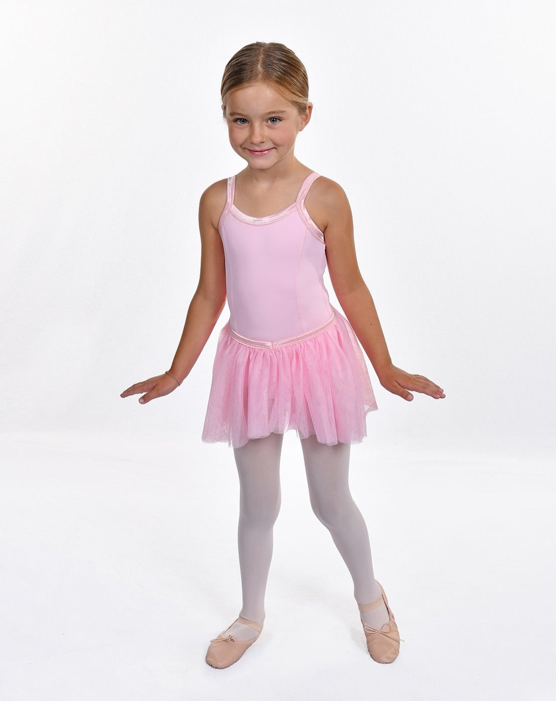 Girls Shining Satin Trim dance leotard